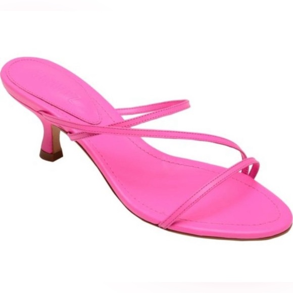 🩷🩷 hot pink/Barbie pink strappy kitten Schutz heels 8.5 🩷🩷 - Picture 1 of 6